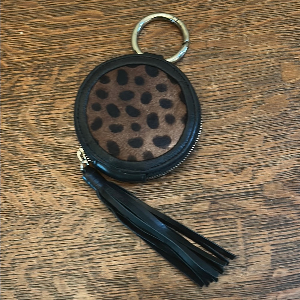 Saudara KeyKey Keychain Wallet in Leopard Calf Hair
